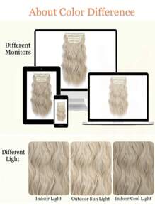 16inch 20inch Hair Extensions Clip In 4PCS Wavy Hair Extension Pearl Blonde Hair Extensions For Women - Platinum - 查看 8