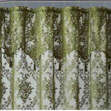 WARM HOME DESIGNS Sage Green Lace Shower Curtain With Attached Valance And Tassels. Luxury Vintage Shower Curtain In 5 Sizes And 6 Colors. - Sage Green - 查看 3