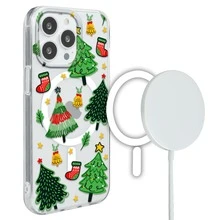 INSTACASE Compatible With IPhone Case Tree Pattern IPhone Case Christmas, IPhone Case Tree Pattern, IPhone Case For Women, Shockproof TPU. - Transparent - View 1