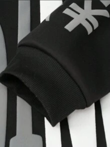 字母印花连帽衫 套头衫 卫衣 原宿风 星星夹克 街头服饰