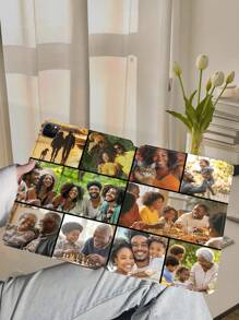 1pc Customized Couple/Family/Pet Photo 10-Piece Collage Shockproof Protective White Tablet Case Compatible With Ipad Pro 13 & Air 13 - White - View 3