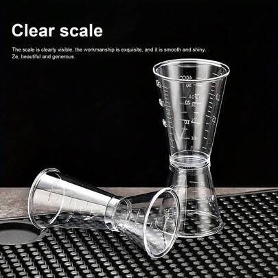 2pcs/Set 40/10CC Transparent Measuring Cup, Party Cocktail Shaker, Ounce Cup Measuring Tool, Kitchen Bar Accessories