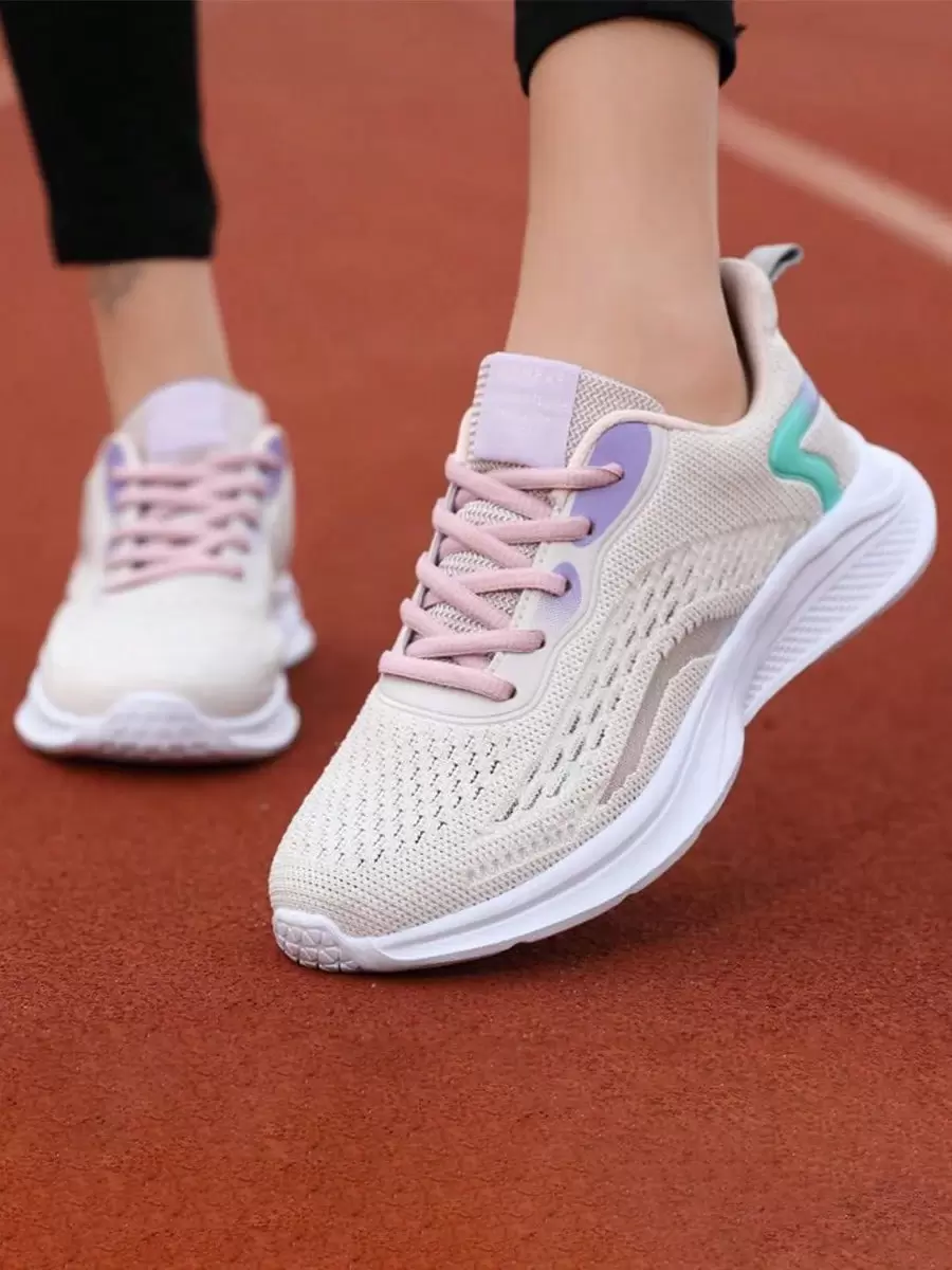 Women's Sneakers, Breathable And Comfortable Running Shoes, Non-Slip, Wear-Resistant, Easy To Run, Sneakers Suitable For Daily Wear And Sports. - 米色 - 查看 1