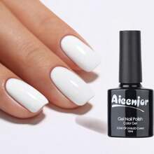 1瓶10ml白色凝膠指甲油,法式指甲油,經典白色,浸泡式紫外光固化凝膠指甲油,藝術設計美甲沙龍diy美甲沙龍凝膠白色指甲油,0.33盎司