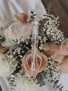 23/45/95pc Custom Wedding Bubble Tube Stickers, Personalized Name And Date Bubble Wand Stickers, PVC Material, Custom Wedding Reception Stickers, Transparent Bubble Stickers, Waterproof Stickers For Drinks And Glass,Back To School Supplies - Multicolor - View 12