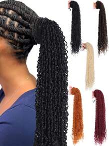 1 PC Synthetic Drawstring Ponytail Extension Curling Twist Braid Dread Locs Ponytail Hair Extensions For Women Daily Use(1B/4/145T/99J/613)