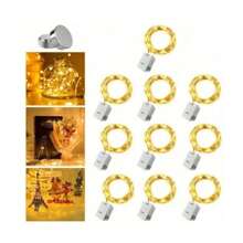 1PC/10PCS/20pcs LED String Lights Atmosphere Small Colred LigmBaiery Powered Falry Lights For Home Ouicoor IndcorRoom Wedding Hollday Party Festival - White - View 9