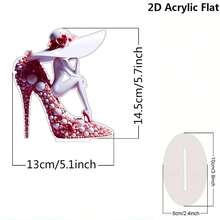 Valentine's Day High Heels Lady Decorations 2D Flat Acrylic Table Top Decor Office TV Cabinet Desktop Decoration Ornaments