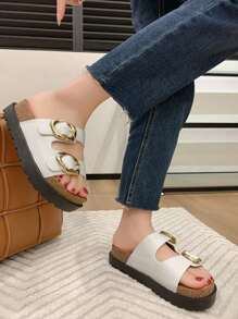 Fashionable Sandals, Minimalist Style Casual Everyday Wear Stylish Sandals Summer Sandals For Women - White - View 3