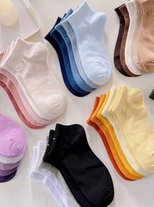 Sports Outdoor 10pairs Random Women's Simple Candy Gradient Color Sports Crew Socks