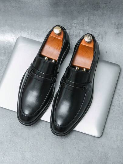 Men's Leather Shoes, New Fashionable Business Formal Oxfords, Elegant British Style, High-End Leather Shoes, Breathable Casual Loafers, Pointed Toe Derby Shoes For Summer & Autumn, Groom Wedding Shoes, Comfortable Office Dress Shoes, Classic Derby Shoes 2025 New Arrival