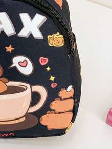 Children's Cute Cartoon Capybara Pattern Print Chest Bag, Lightweight Sport Casual Waist Pack & Sling Bag, Outdoor Travel Vacation Fanny Pack With Adjustable Shoulder Strap, Daily Commuter Mobile Phone Coin Crossbody Bags