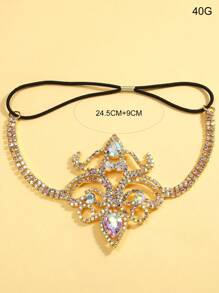 STONEFANS 1 Pc Sexy Elastic Rhinestone Leg Chain, Geometric Design Body Jewelry, European & American Fashion - Gold - View 4