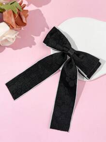 1 件女士黑色简约优雅双层蝴蝶结发夹，适合日常通勤装、节日、生日派对、购物、旅游和摄影，是送给好朋友的一份绝佳礼物 - 彩色 - 查看 6