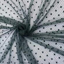 Popular High-Density Polyester Polka Dot Flocked Mesh Fabric, Suitable For Dresses, Undershirts, Headwear, Toys, DIY