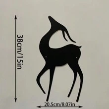 1pc Running Deer Women Holding Cats Metal Wall Art Decor Waterproof And Rust-Proof Metal Wall Decoration For Home Living Room Bedroom Restaurant Father's Day Mother's Day Valentine's Day Christmas Wedding Anniversary Graduation Season Housewarming Gift