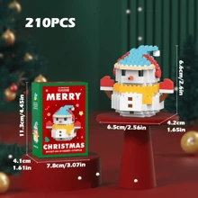 Set de bloques de construcción mini para decoración navideña - Papá Noel, muñeco de nieve, árbol de Navidad, reno, trineo, adecuado para niños de 6 a 8 años, regalos de invierno, regalos de Acción de Gracias, bloques de colores, regalo de Navidad para niños, mini de Navidad, decoraciones navideñas, Navidad para niños, calendario de Adviento Navidad niños, regalos de Navidad para niños - Multicolor - Ver 5