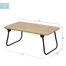 Max Home Mesa plegable pequeña multiusos madera y acero 53x30x22 cm - Multicolor - Ver 4
