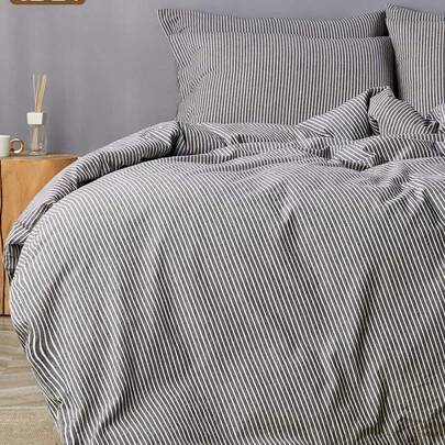 CAQQA 2/3-Pieces Turkish Cotton Woven Duvet Cover Set | Duvet Cover And Pillowcase, Modern Bedding For Bedroom, 150*200 Cm, 200*200 Cm, 200*220 Cm, 220*240 Cm