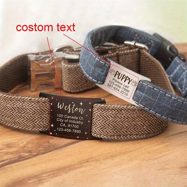 Customized Metal Name Tag, Slide-Style Pet ID Tag, Lucky Pet Plate, Collar Engraving, Pet ID Plate For Cat/Dog Information & Anti-Loss