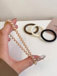 3pcs Multi-Color Spiral Hair Ties, Large & Fine Elastic Hair Ties, Women Hair Scrunchies, High Stretch Hair Ties, Minimalist Ponytail Accessories ,Gym Sport Outfit ,Ponytail Holders ,Hair Elastics ,Hair Rubber Bands ,Hair Rope