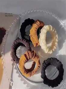 Kit 24 Scrunchies Fabric Medium Socks Women's Hair Salon Premium Gift - 彩色 - 查看 3