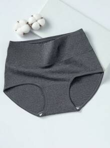 4pcs Women Cotton Panties, High Waist Shaping Triangle Briefs, Breathable