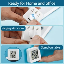 1pc, Home Temperature And Humidity Meter, Bedroom Indoor Mini Portable Humidity Digital Electronic Temperature Detection Meter - White - View 4