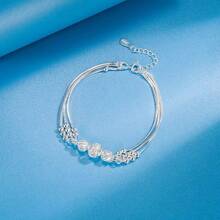 Fine 925 Sterling Silver Lucky Beads Ball Chain Bracelet For Women Luxury Fashion Party Wedding Jewelry Lovers Gift Charms