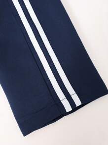 1pc Teen Girl Casual Loose Fit Outdoor Sports Yoga Straight-Leg Striped Pants, Spring/Autumn/Winter