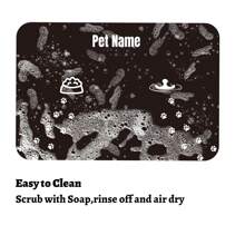 个性化狗猫食垫 PU底部防滑狗碗垫 狗食水垫 定制宠物狗食垫 地板防水 - 黑色 - 查看 6