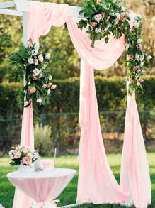 1件75*300/600厘米浅粉色薄纱窗帘，适用于婚礼、生日派对、迎婴派对、婚礼派对装饰、新娘送礼会、婚礼仪式、婚宴、家居背景、多功能婚礼拱门、楼梯、椅子装饰、情人节礼物、婚礼回礼 - 淺粉色 - 查看 3