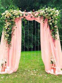 1件75*300/600厘米浅粉色薄纱窗帘，适用于婚礼、生日派对、迎婴派对、婚礼派对装饰、新娘送礼会、婚礼仪式、婚宴、家居背景、多功能婚礼拱门、楼梯、椅子装饰、情人节礼物、婚礼回礼 - 淺粉色 - 查看 8