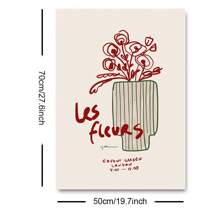 1 幅带框/无框波西米亚植物花瓶复古海报美学中世纪线条画抽象花卉艺术画复古帆布印刷简约墙画适用于宿舍、公寓、客厅、卧室、办公室、现代家居装饰 - 彩色 - 查看 10