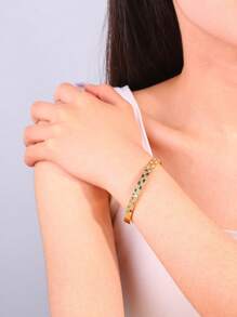 Camhanno 1 Pc Armbanden Voor Vrouwen Licht Luxe Delicate Neutrale Roestvrijstalen Armband Voor De Vakantie Van De Vrouw Dames Sieraden Cadeau