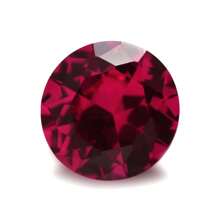 一颗 100% 实验室培育红宝石圆形切割宝石，用于制作饰品高级珠宝制作材料 - 紅色 - 查看 10