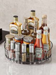 1 pezzo Organizer girevole a 360° in acrilico per spezie di stile semplice da cucina, portasalse e aceti multifunzionale, portaoggetti per frutta da tavolo, organizer per condimenti, per uso domestico, organizer per spezie e organizer per bagno, ampia applicazione