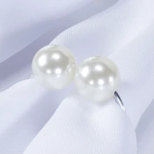 Kit 2 Anel para Guardanapos Pérola Duplo - Argolas Grandes 4cm x 3cm Elegantes