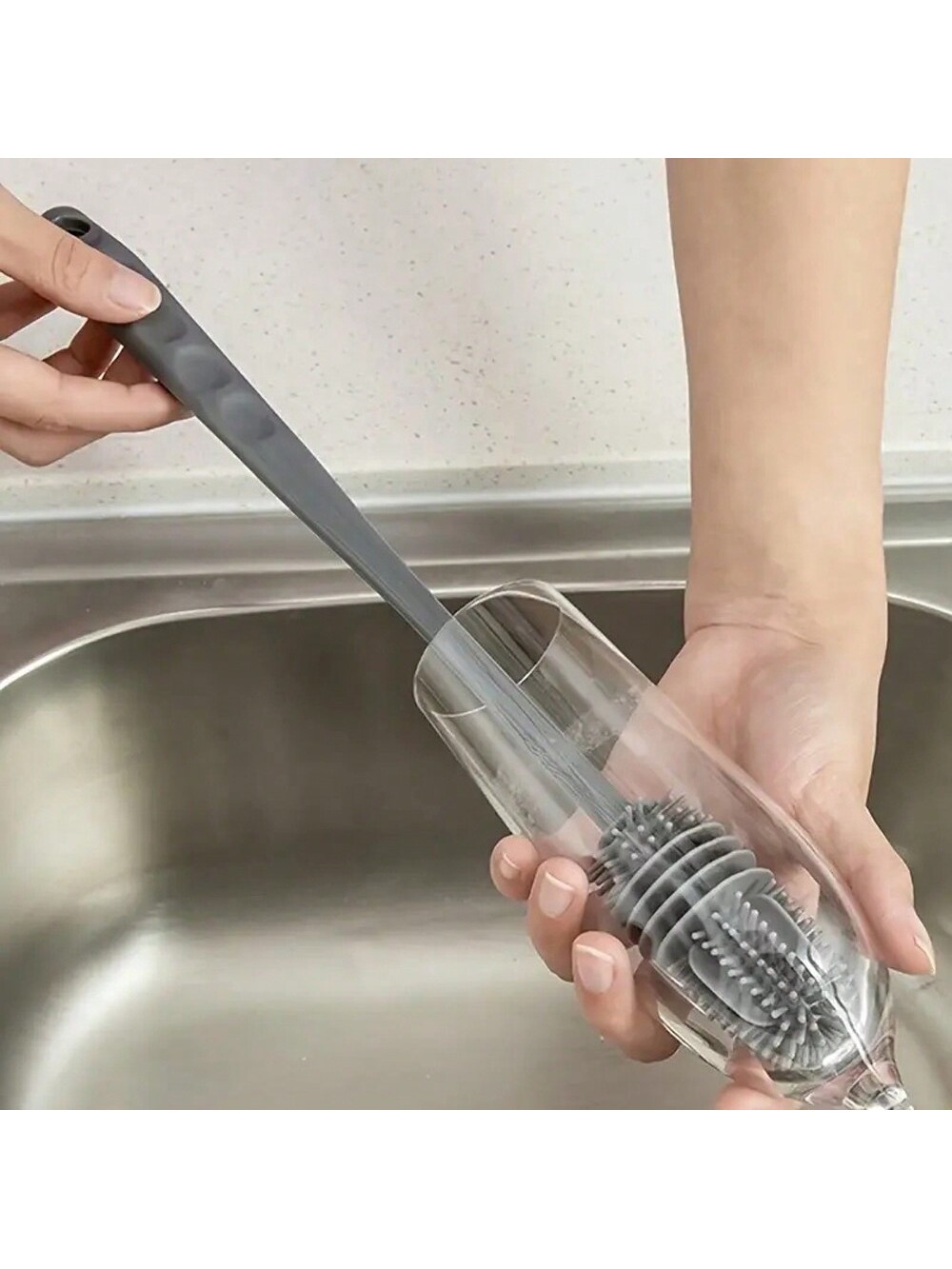 قطعة واحدة من فرشاة تنظيف الزجاجات الطويلة المقبض...