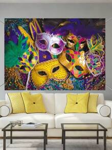 3,28ft*2,46ft(100cm*75cm)-Venetië Carnaval Decoratie Achtergronden Carnaval Maskerade Fotografie Achtergronden Maskers Kleurrijke Achtergronden Feestdecoratie Banners Studio Rekwisieten - Woondecoratie - Mardi Gras Decoratie - Feestdecoratie