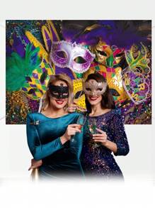 3,28ft*2,46ft(100cm*75cm)-Venetië Carnaval Decoratie Achtergronden Carnaval Maskerade Fotografie Achtergronden Maskers Kleurrijke Achtergronden Feestdecoratie Banners Studio Rekwisieten - Woondecoratie - Mardi Gras Decoratie - Feestdecoratie