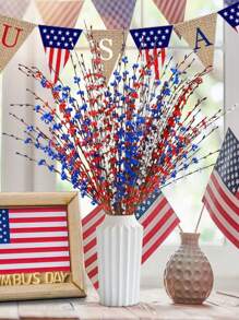 10Pcs Artificial Jasmine Flowers With Long Stem, Tall Fake Flower Bouquet Faux Jasmine Plants For Hotel Home Office Kitchen Bedroom Wedding Party DIY Decor - Màu xanh lam - Xem 10
