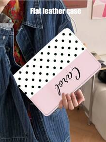 1pc Customized Polka Dot Protective Leather Case Cover Suitable For IPad Pro 13, Air 13 Models, For Couples, Family, Pets, Children