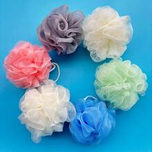 4件套可爱纯色沐浴海绵、沐浴球、沐浴花、丝瓜络、海绵浴球，约20克/个，颜色随机