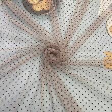 Popular High-Density Polyester Polka Dot Flocked Mesh Fabric, Suitable For Dresses, Undershirts, Headwear, Toys, DIY