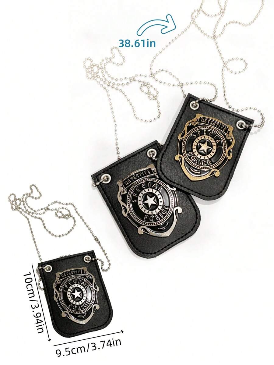 1 件警察服装道具、警察徽章、警察道具、侦探徽章配件 - 彩色 - 查看 1