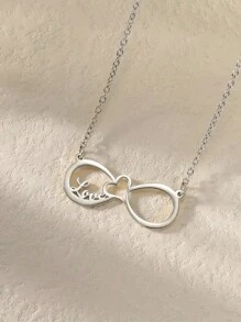 1 collier personnalisé avec cœur en acier inoxydable et nœud, texte de nom pour exprimer l'amour, décoration du cou. Cadeau pour la Saint-Valentin, l'anniversaire aux amis