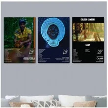 1 a 5 piezas de pósteres autoadhesivos, albumes limitados de portada de póster, arte de pared de lienzo, decoración de dormitorio, deportes, paisaje, decoración de oficina, regalo, diseño autoadhesivo, fácil de instalar - Multicolor - Ver 4