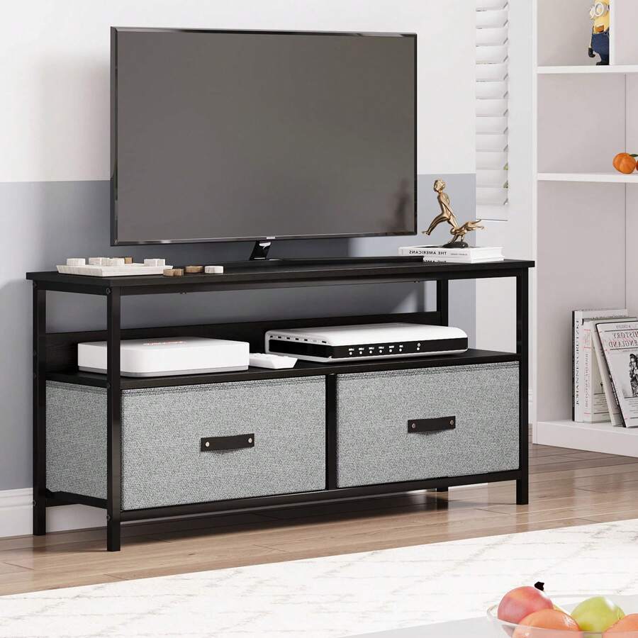 Dresser TV Stand, Entertainment Center With Storage, 50 Inch TV Stand For Bedroom Small TV Stand Dresser With Drawers And Shelves, TV & Media Console Table Furniture For Living Room - 灰色 - 查看 1