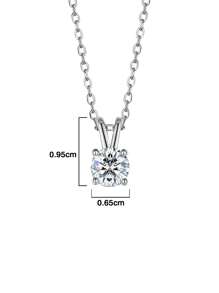 1 件奢华简约 925 纯银 1 克拉莫桑石吊坠项链，适合女性日常佩戴、派对、节日、情人节、母亲节、生日珠宝礼物 - 銀色 - 查看 4